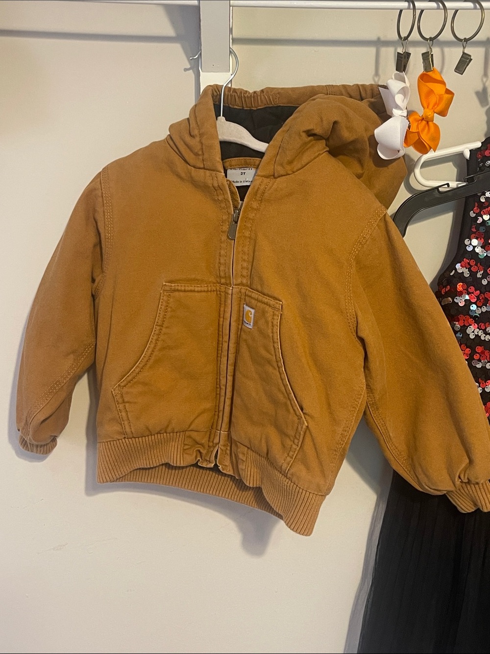 Carhartt 2T toddler Hooded Zip Jacket in Carhartt Brown